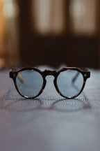 Osman Abdul Razak menswear MMXXIV sunglasses in tortoise smoked blue made in Italy