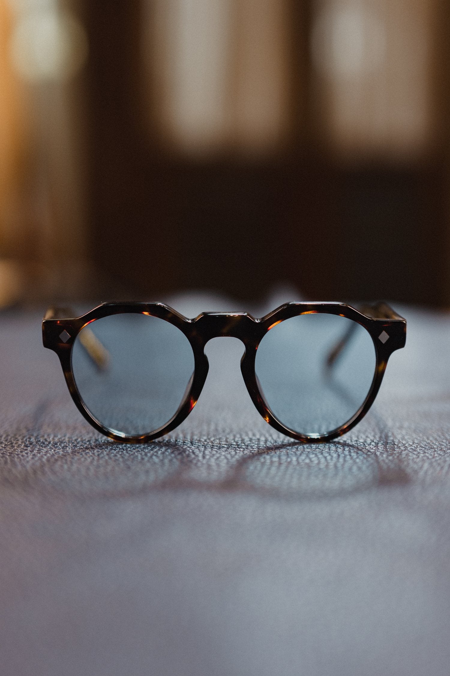 Osman Abdul Razak menswear MMXXIV sunglasses in tortoise smoked blue made in Italy