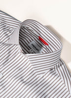 Osman Abdul Razak menswear – Brown Bengal Stripe Classic Shirt with bold yet balanced tailoring