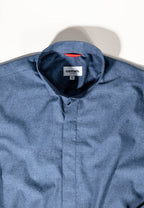 Tailored menswear by Osman Abdul Razak – paisley patterned blue dress shirt for occasion or everyday wear