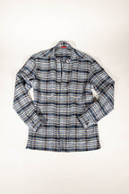 Tailored menswear by Osman Abdul Razak – utilitarian-inspired Madras Check Jacket with quilted half-belt