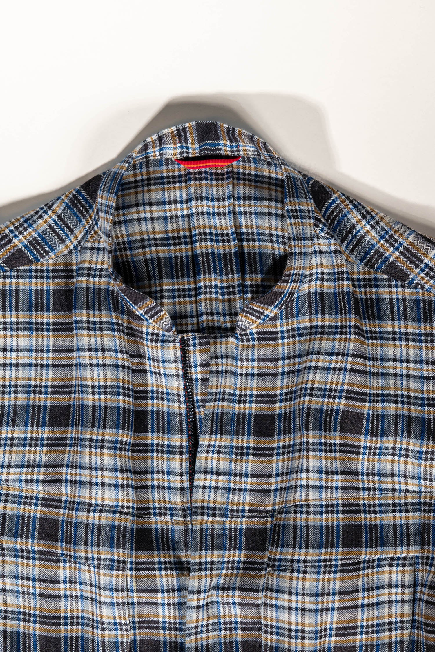 Osman Abdul Razak menswear – Field Jacket in iconic Madras check with four bellowed pockets and guru collar