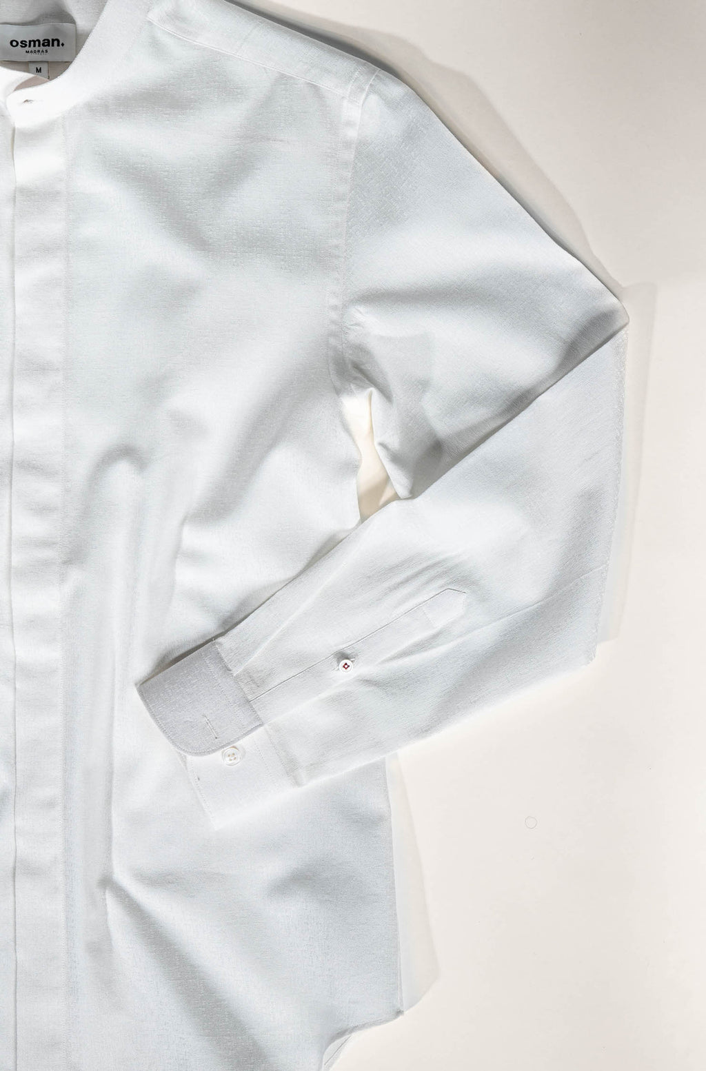 Tailored menswear by Osman Abdul Razak – ivory self-print dress shirt for formal elegance
