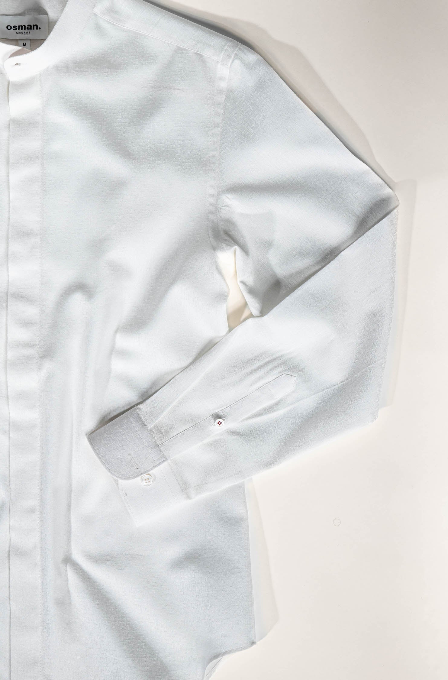 Tailored menswear by Osman Abdul Razak – ivory self-print dress shirt for formal elegance