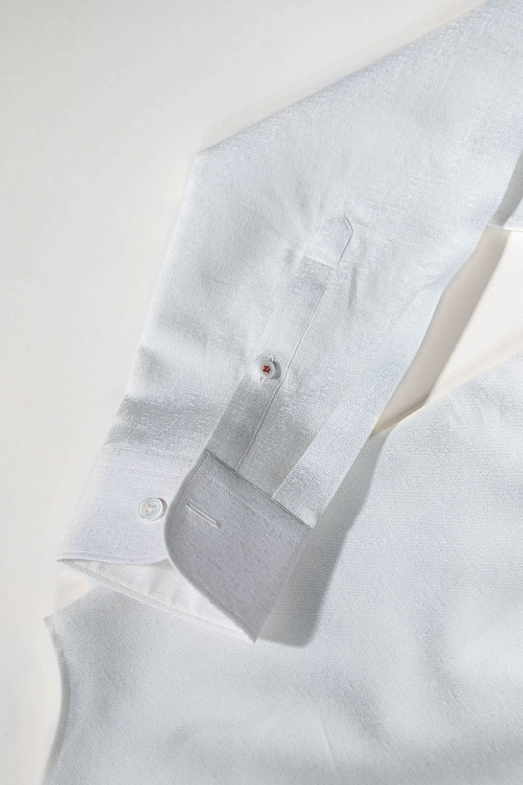Osman Abdul Razak menswear – polished ivory gala shirt designed for jackets or tailored trousers