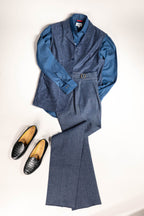 Osman Abdul Razak menswear – elegant navy gilet pairing seamlessly with tonal and neutral dressing
