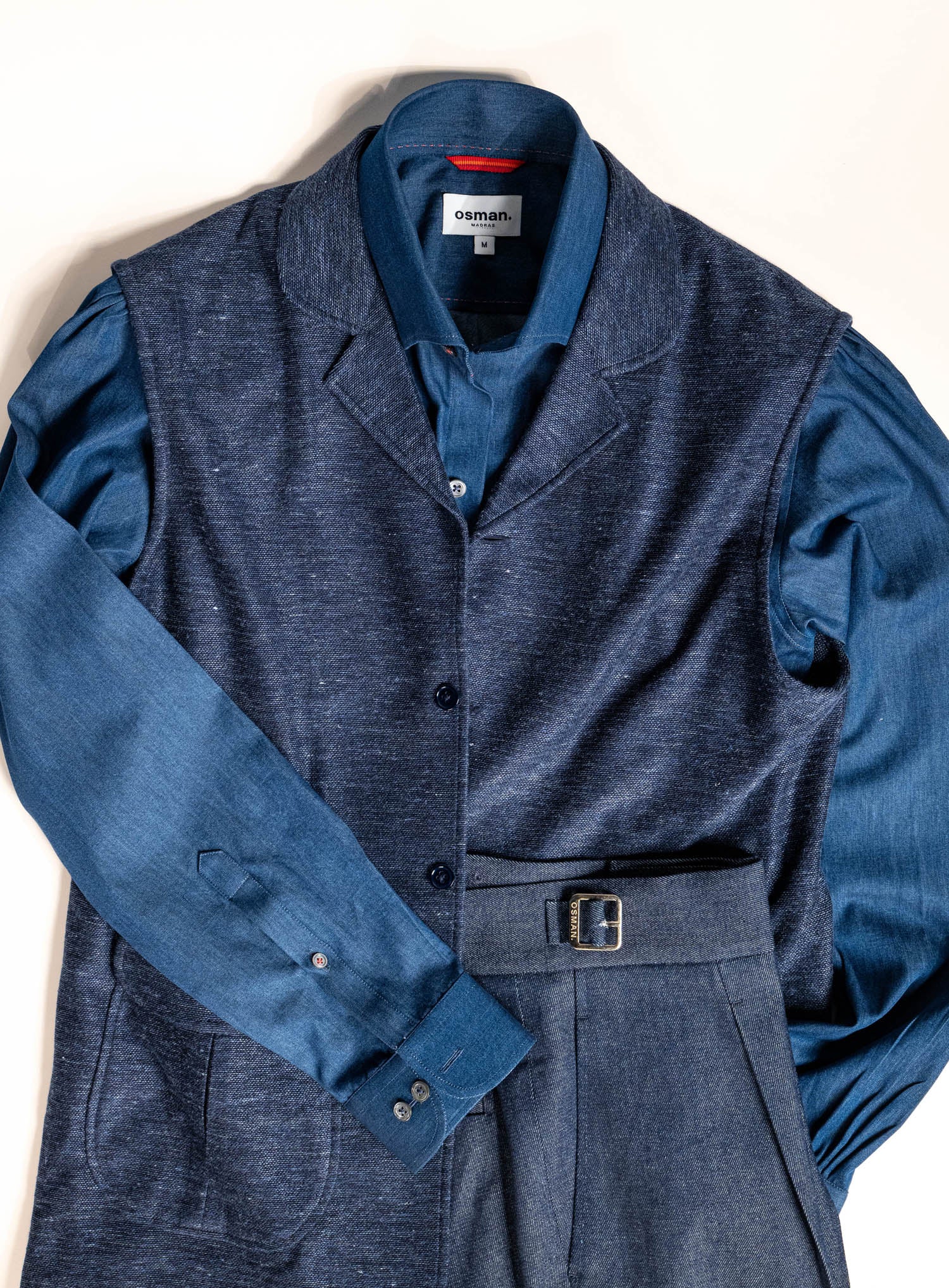 Osman Abdul Razak menswear – tailored navy gilet for transitional wardrobes and versatile layering
