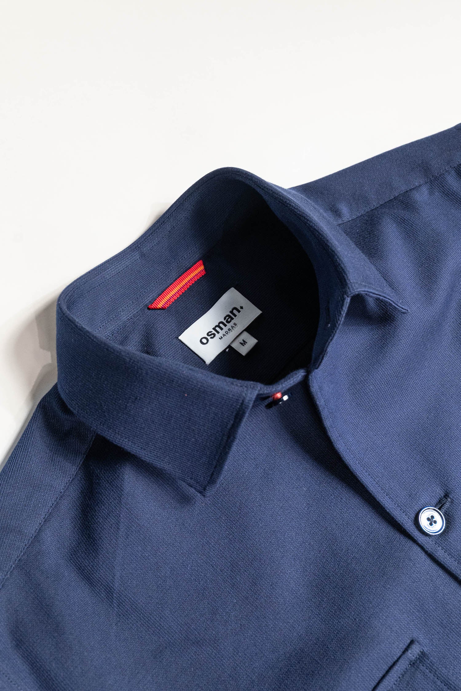 Tailored menswear by Osman Abdul Razak – versatile overshirt with tonal mother of pearl buttons