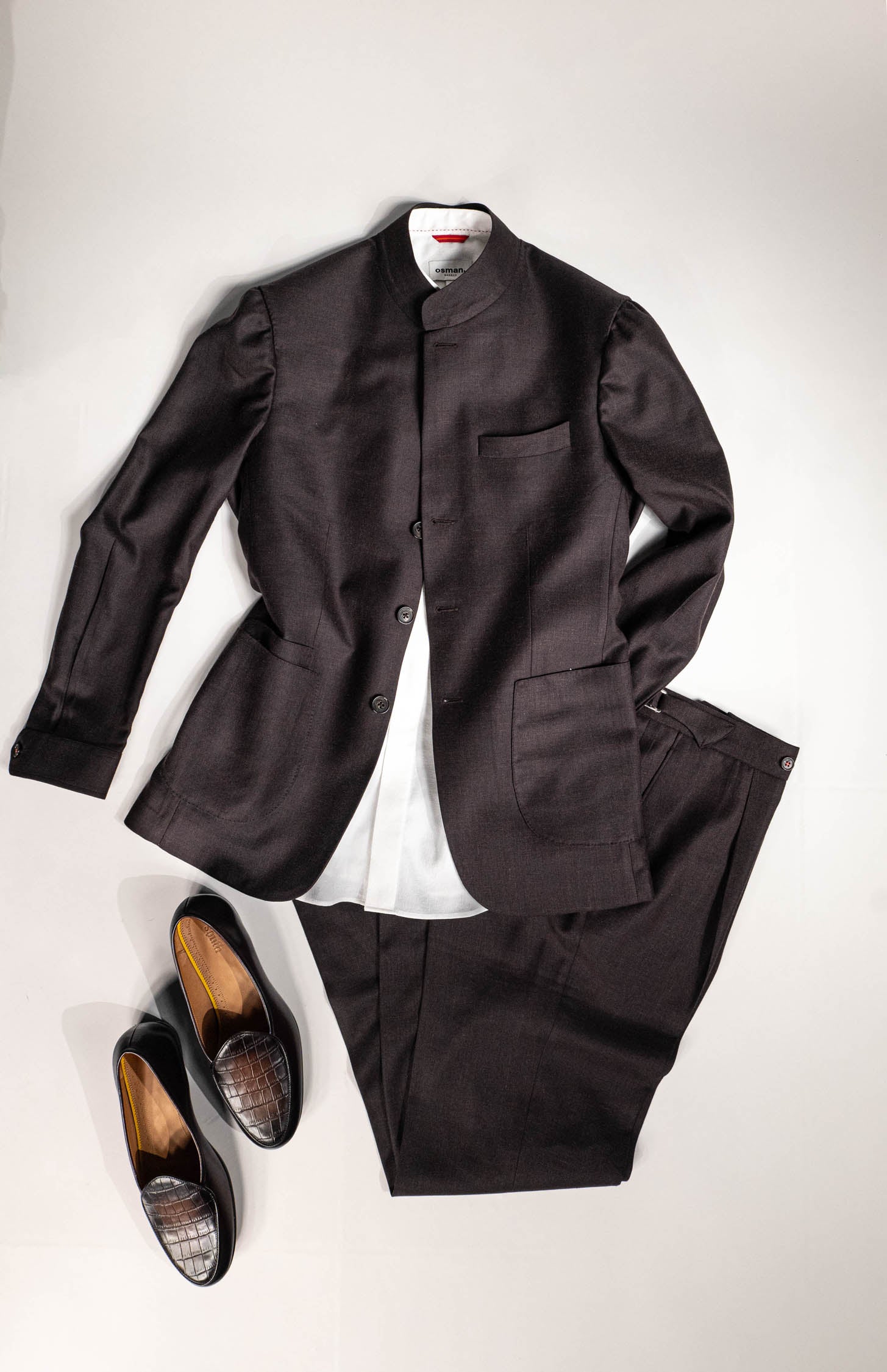 Tailored menswear by Osman Abdul Razak Gala Jacket in self structured design for timeless appeal