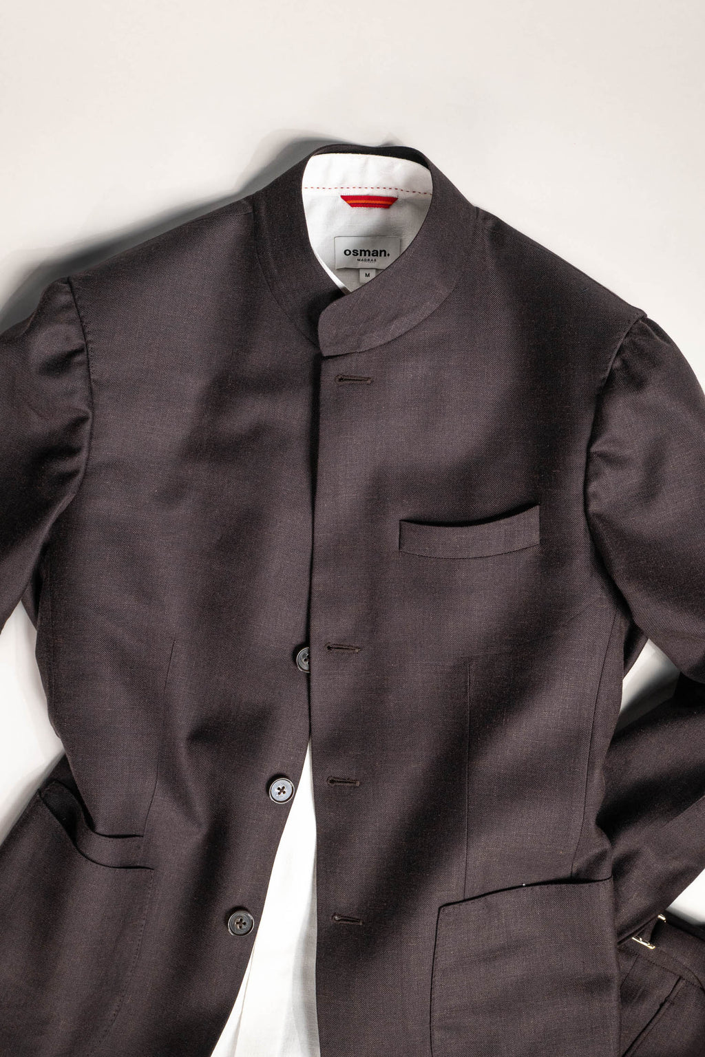 Osman Abdul Razak menswear Gala Jacket with soulful detailing and refined chocolate brown tone