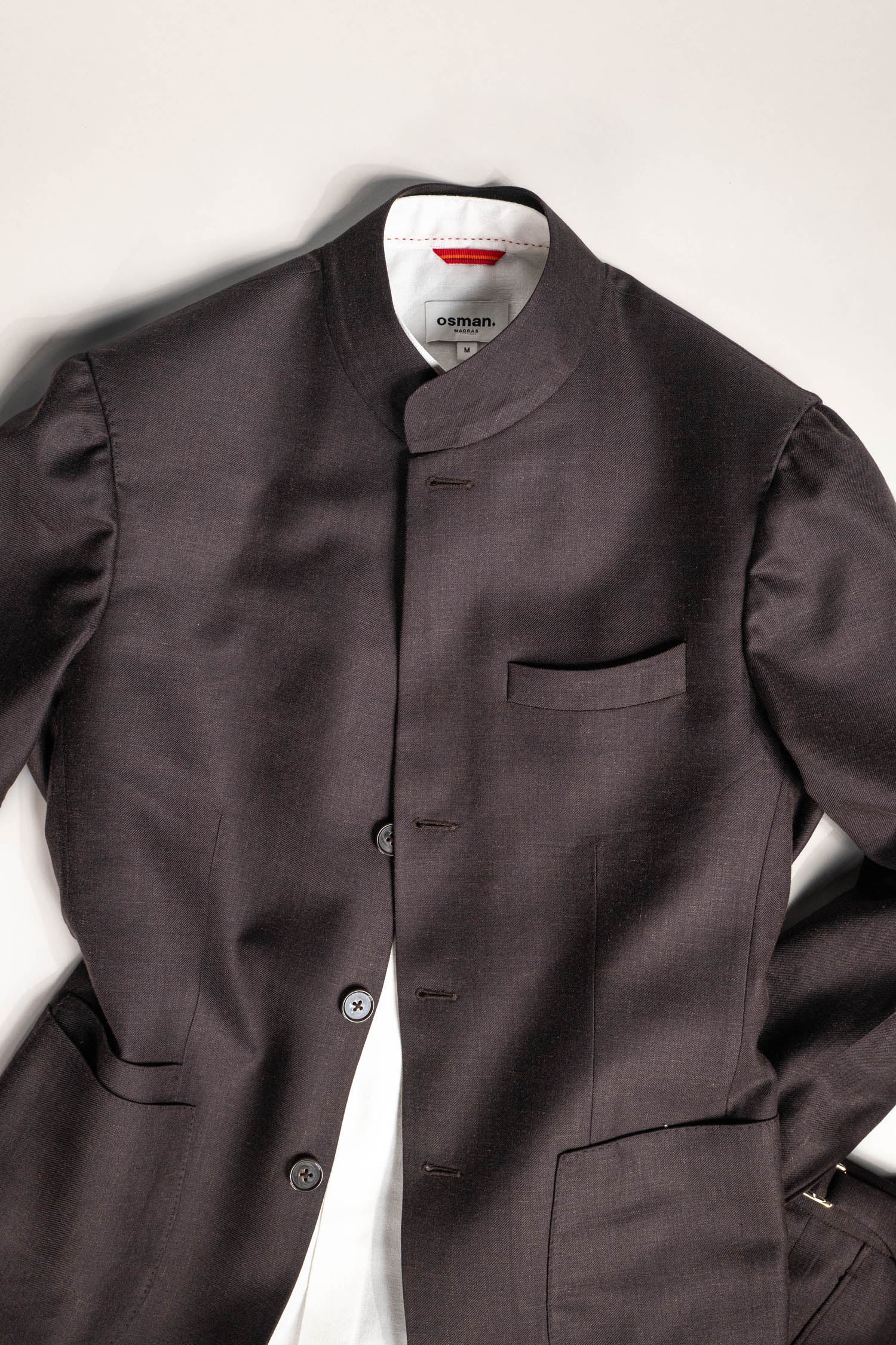 Osman Abdul Razak menswear Gala Jacket with soulful detailing and refined chocolate brown tone