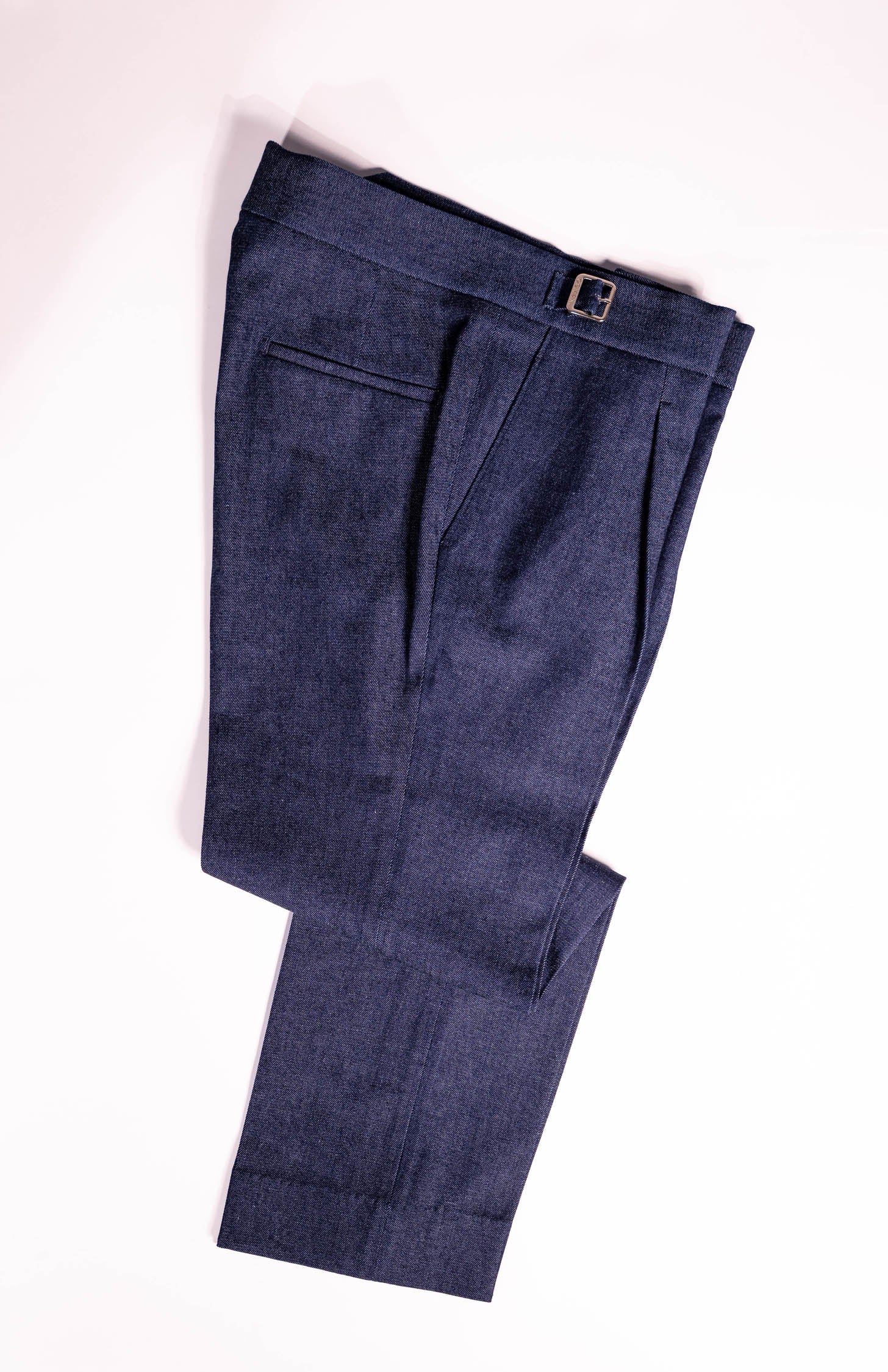 Tailored menswear by Osman Abdul Razak – washed denim trouser reimagined with refined structure