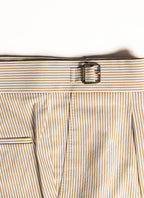Osman Abdul Razak menswear – seersucker Ghurkha Trouser with heritage-inspired waistband and pleated structure