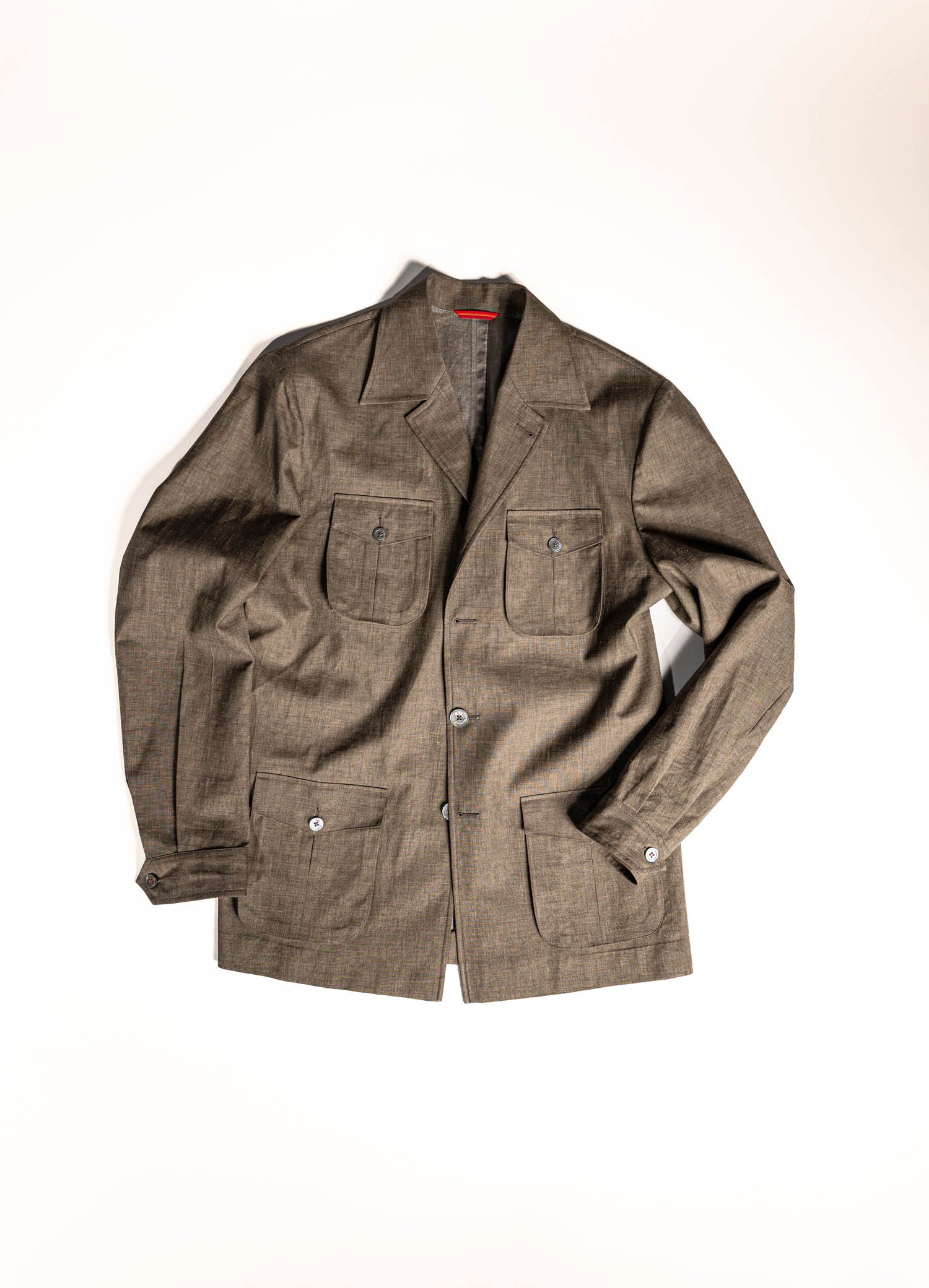 Osman Abdul Razak menswear Sahariana jacket with military inspired tailoring and four inverted pleat pockets