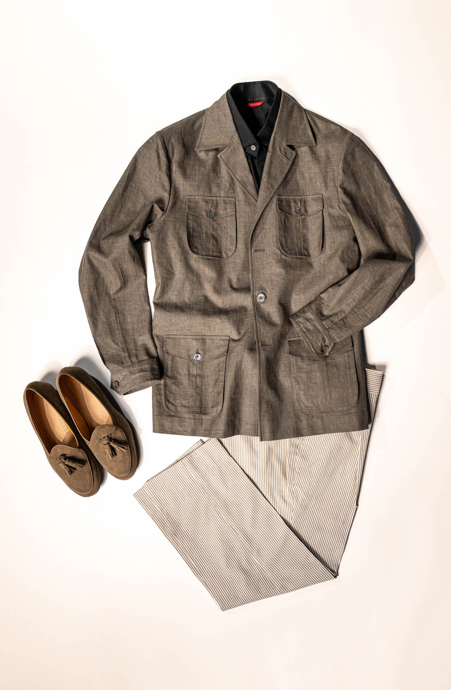 Elegant menswear by Osman Abdul Razak Sahariana jacket with structured presence and versatile wearability