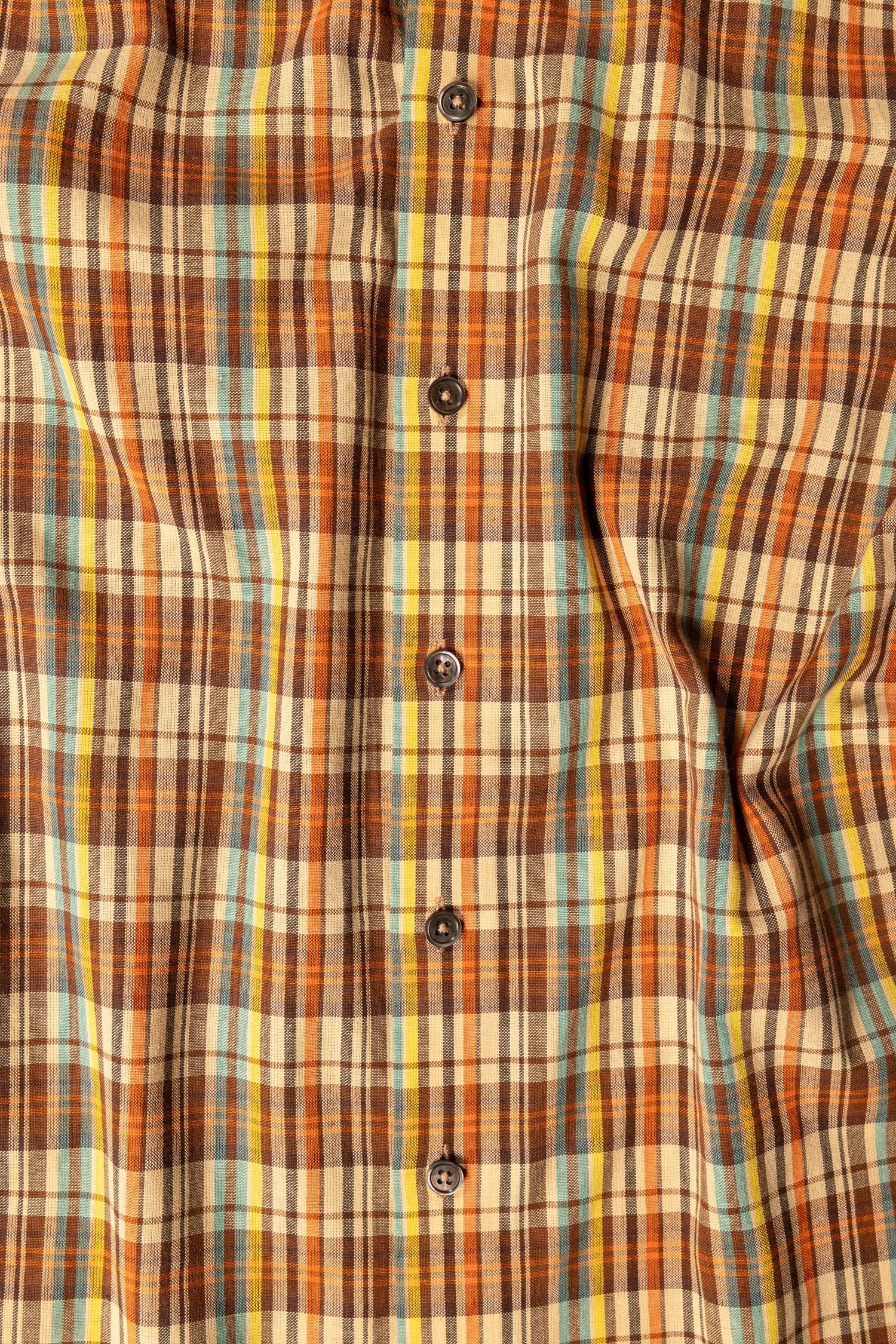 Osman Abdul Razak menswear – versatile Madras shirt with graceful placket and subtle show darts