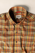 Osman Abdul Razak menswear – Madras Shirt with sleeve pleats, liberty cut, and one-piece collar
