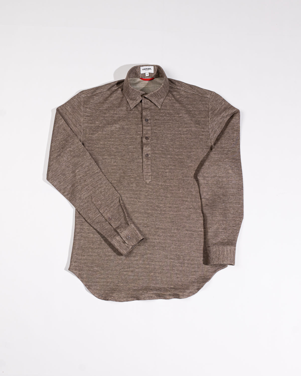 Dress Shirt - Brown Knit Half Placket