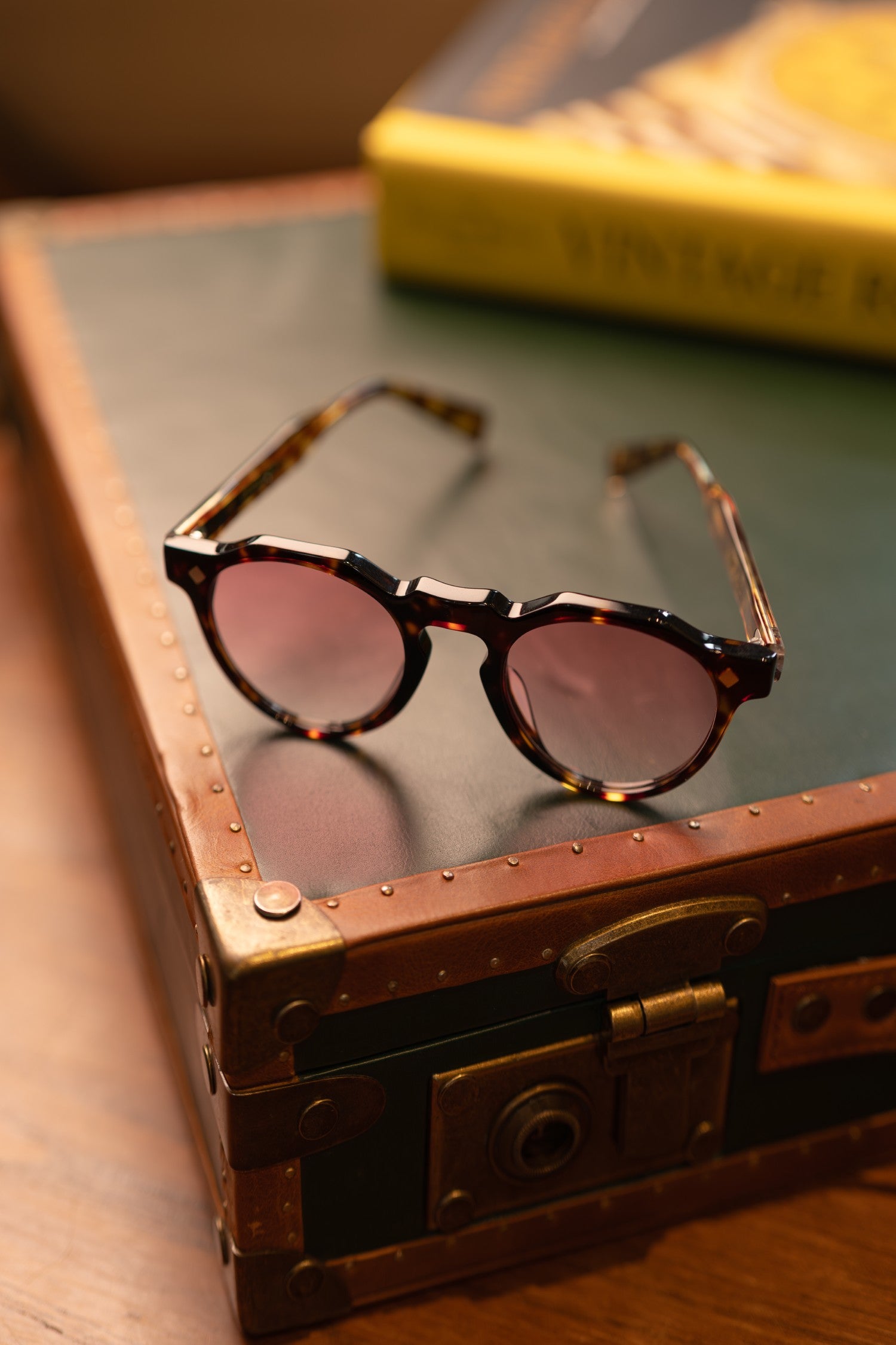 Osman Abdul Razak menswear sunglasses in tortoise gradient pink crown panto style made in Italy
