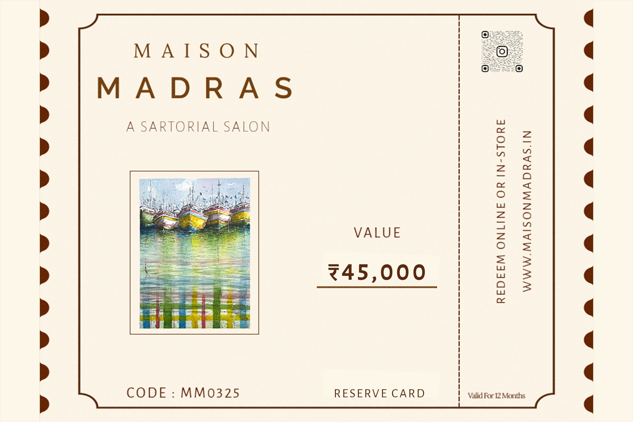 Maison Madras Reserve Card