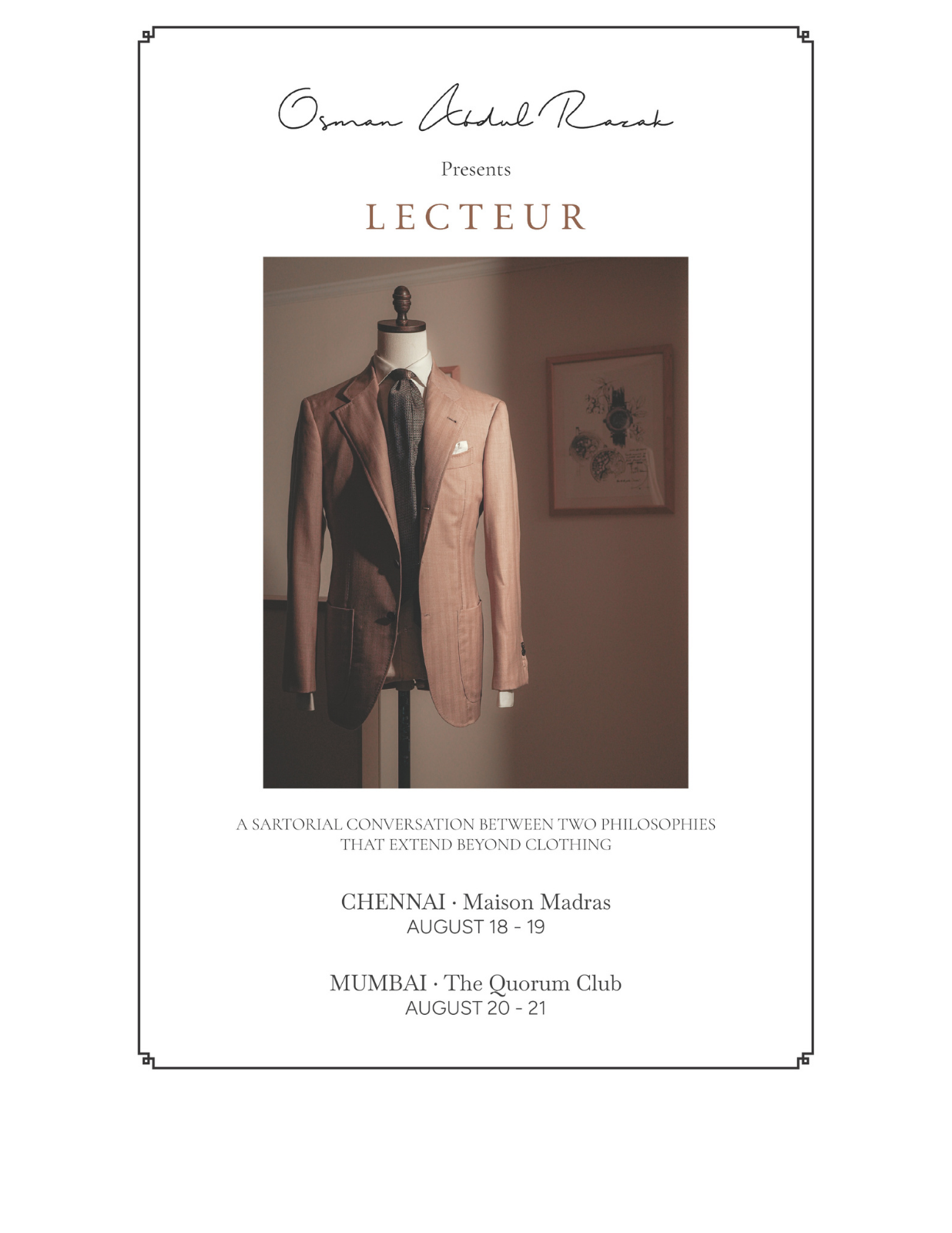 The Q Bespoke Tour | Featuring Lecteur | Chennai