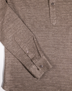 Dress Shirt - Brown Knit Half Placket