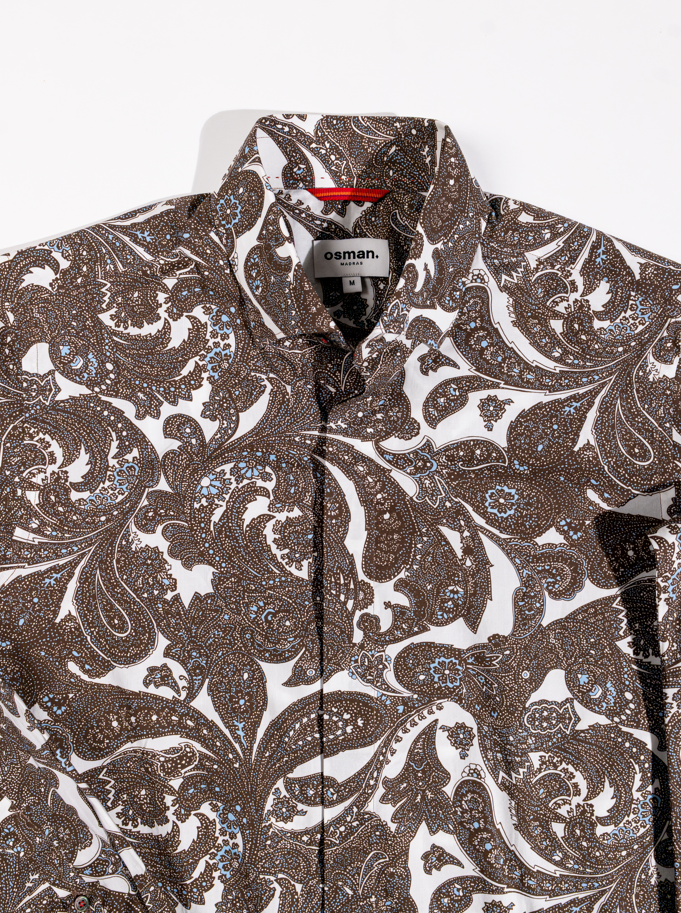 Dress Shirt - Brown Print