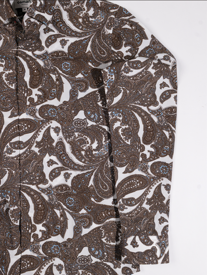 Dress Shirt - Brown Print