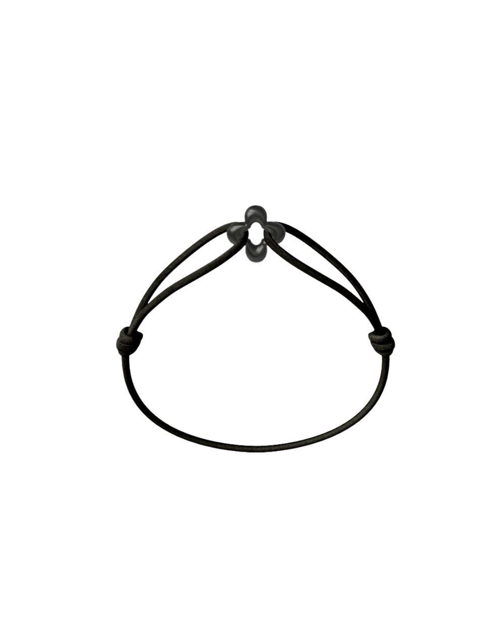 Mini black clover cord bracelet